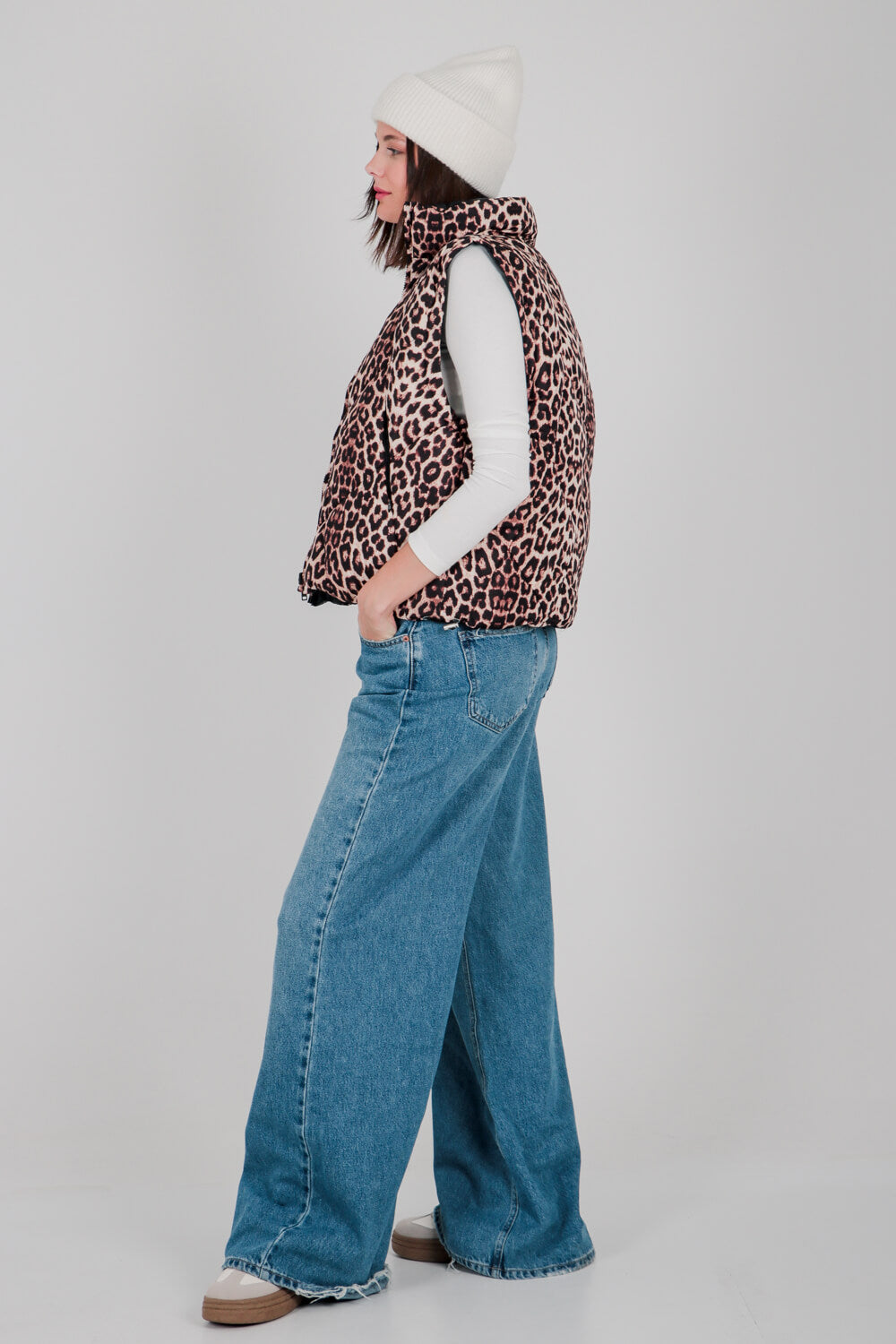 Γιλέκο διπλής όψης animal print