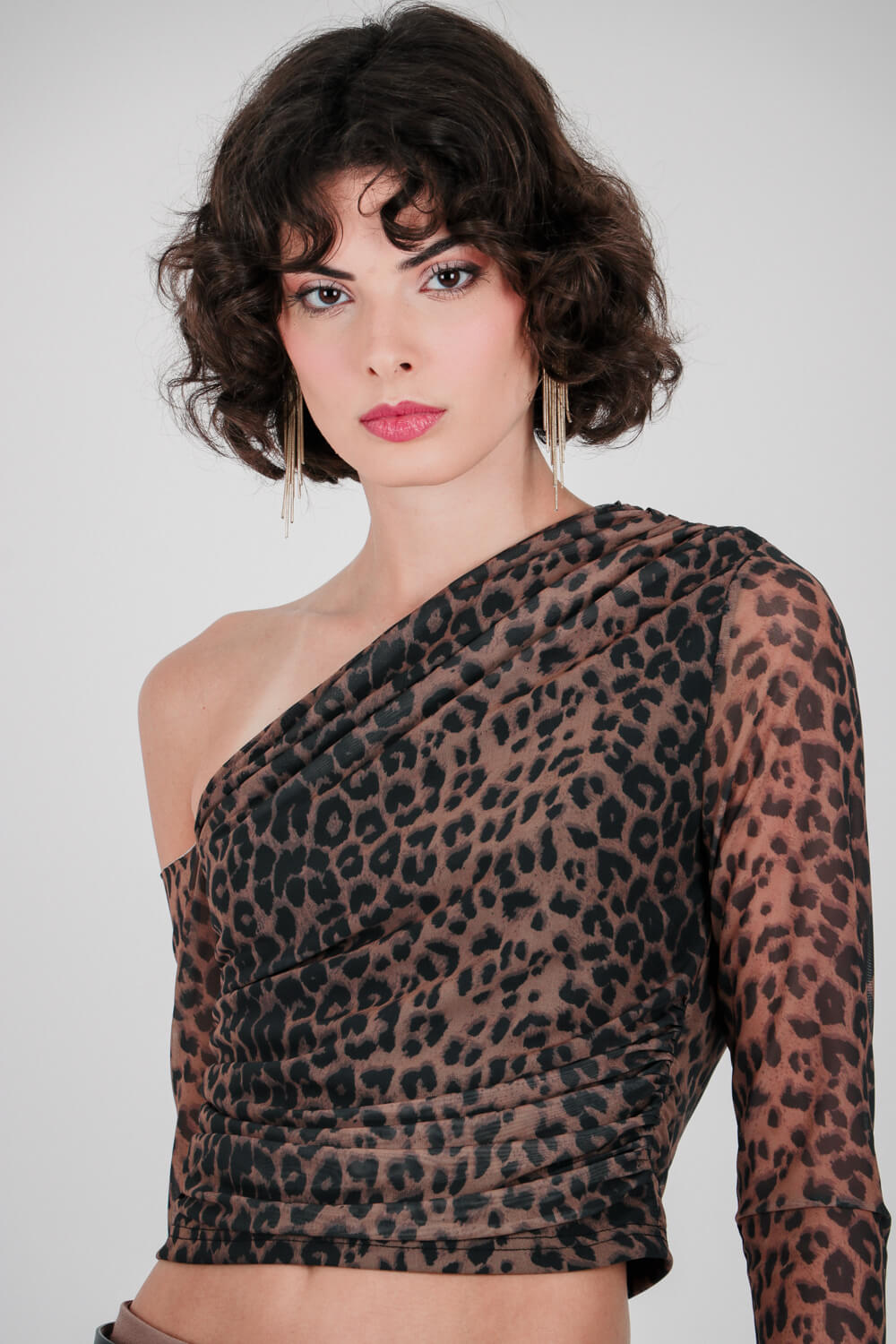 Ασύμμετρο τοπ animal print