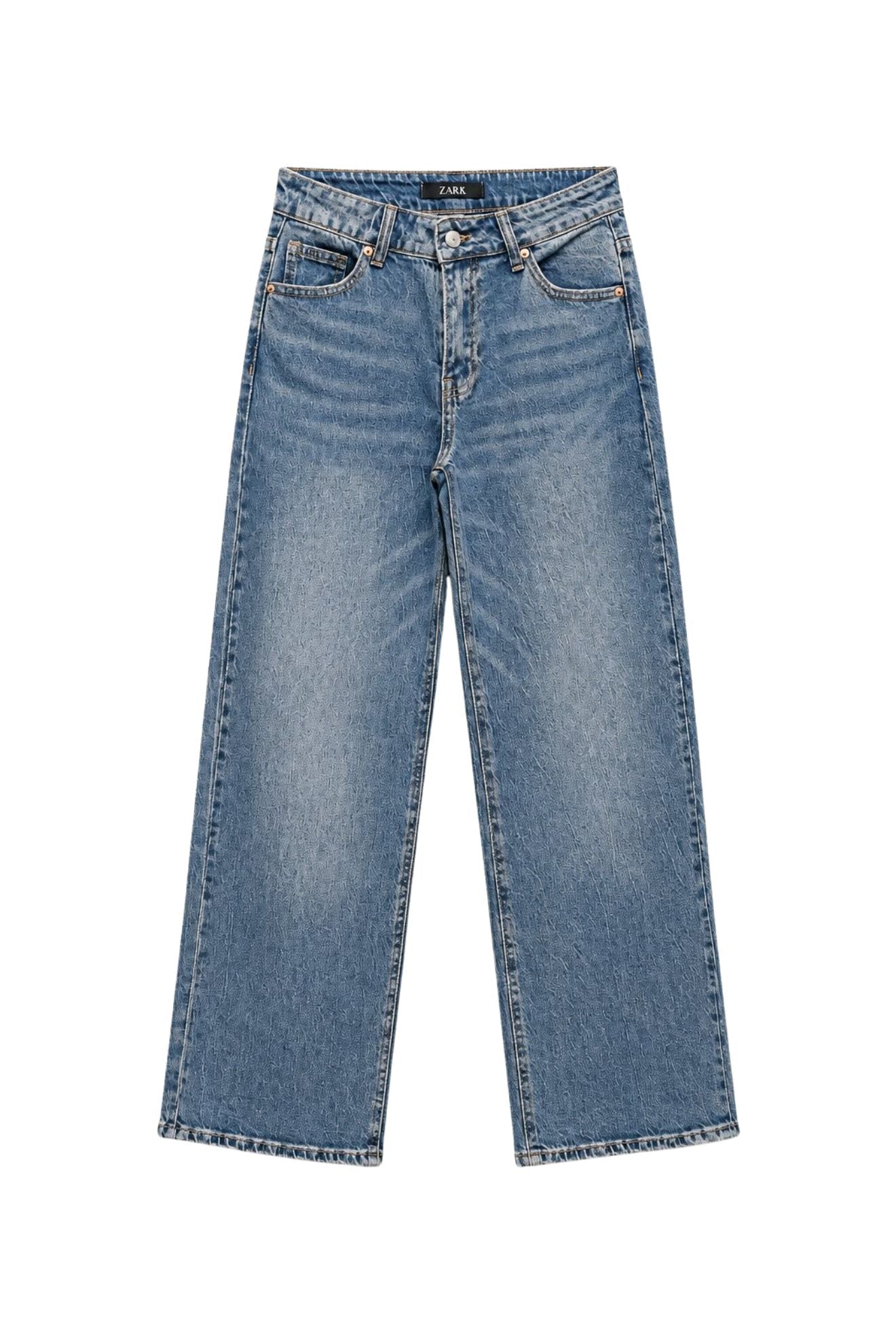 Τζιν wide leg με μεσαία μέση