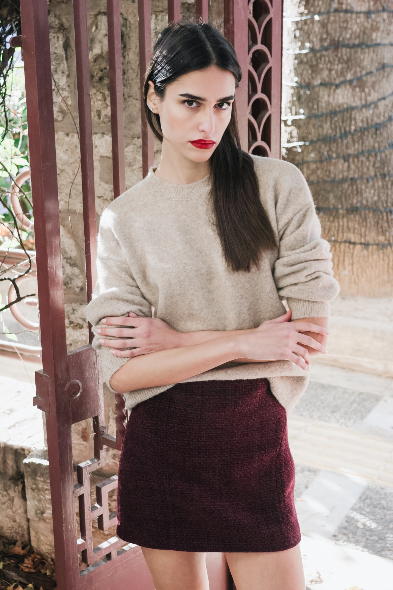 Tweed μίνι φούστα